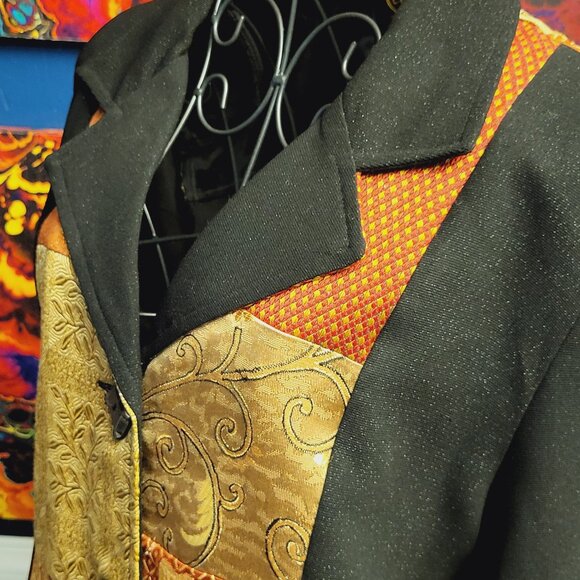 Alex Kim Vintage ~ Sz S ~ Patchwork Button Front Jacket~Excellent/New Condition - Picture 2 of 8